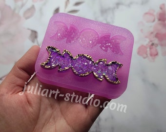 3 inch Druzy Moon Phase Hair Clips Silicone Mold for Resin casting