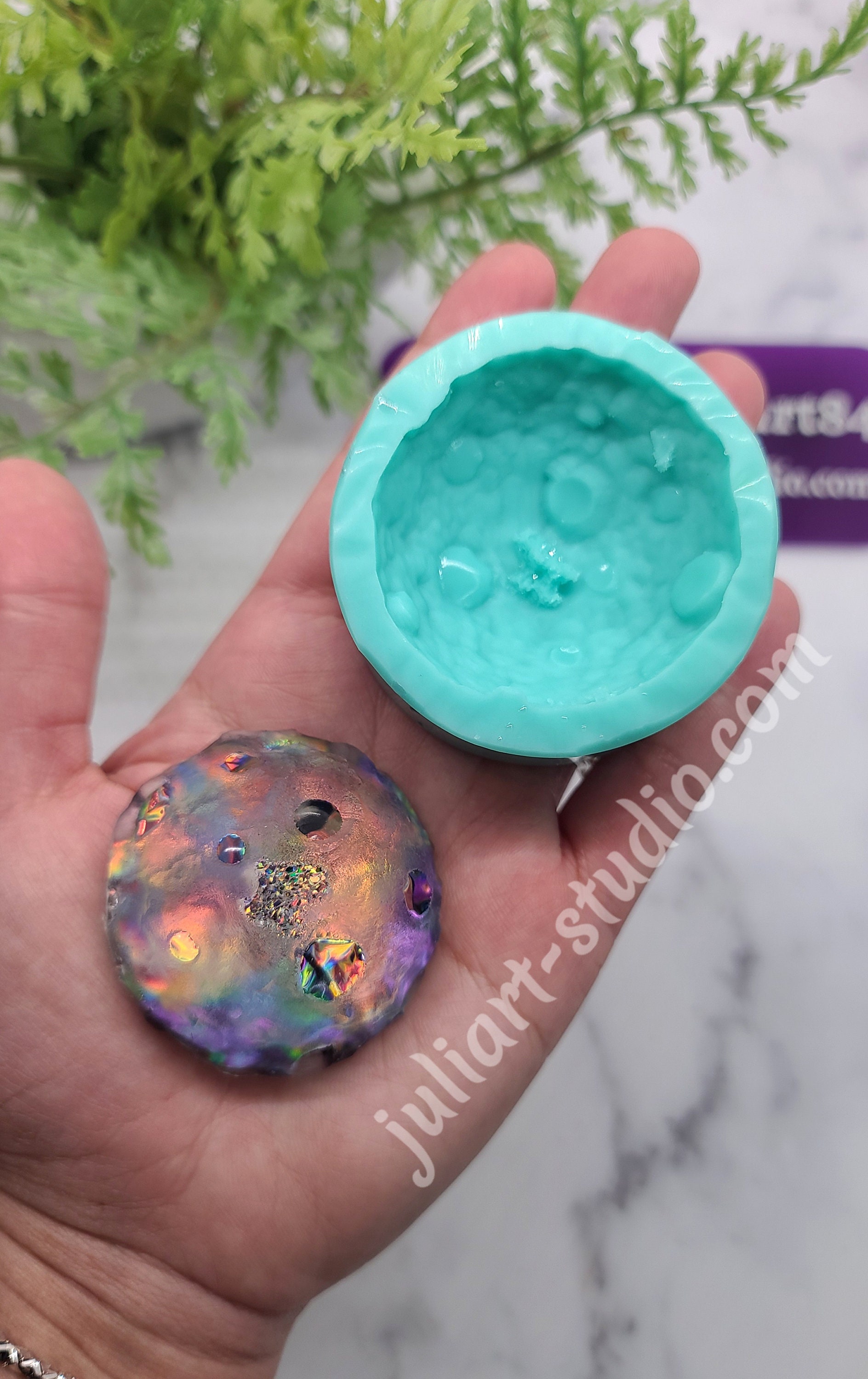 TINYSOME Crystal Epoxy Resin Mold Half Ball Beads Oblate Cabochon