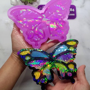 6.5 inch Holographic LARGE Butterfly Silicone Mold for Resin