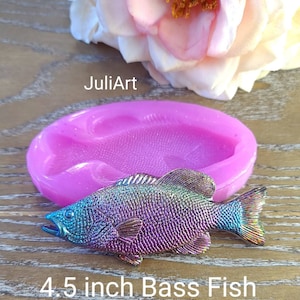 4.5 inch 3D Bass Fish Silicone Mold for resin casting