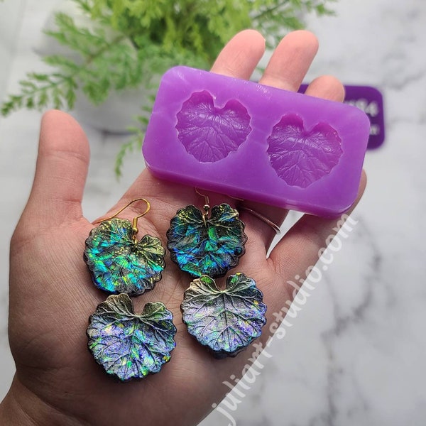 3D Lily Pad Earrings Silicone Mold for resin casting