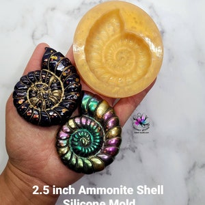 2.5 inch Ammonite Shell Silicone Mold for resin casting
