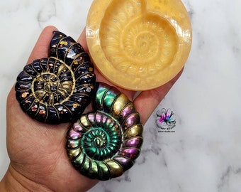 2.5 inch Ammonite Shell Silicone Mold for resin casting