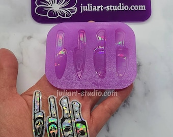 2 inch HOLO Knife Earrings Silicone Mold for epoxy resin casting