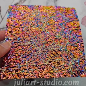 Iridescent Dichroic Sheet For Resin Art- High Gloss ORANGE PURPLE (Not sold as a set)
