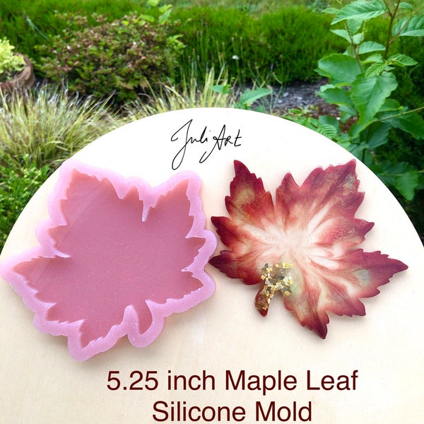 5.25 inch Maple Leaf Silicone Mold for Resin or Concrete Coasters