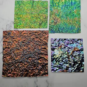 IRIDESCENT DICHROIC SHEET For Resin Art - Bundle of 4 sheets