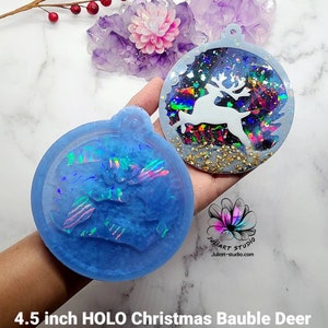 4.5 inch Holographic Bauble DEER Silicone Mold for resin casting