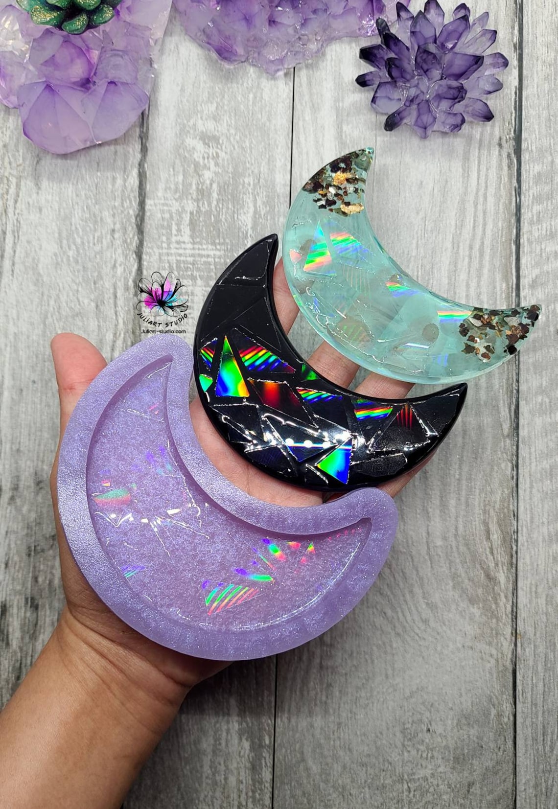 4 Inch Holographic Moon Silicone Mold for Resin Casting. Etsy Israel