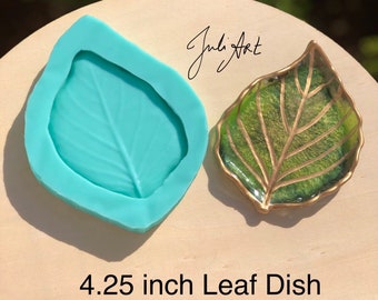4.25 inch Leaf Dish Silicone Mold for Resin casting