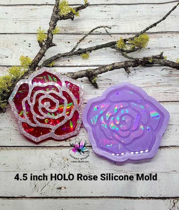 4.5 Inch Holographic Rose Silicone Mold for Resin Etsy UK