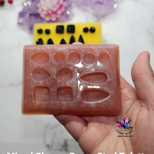 Mixed shapes Druzy Stud Earrings Silicone Mold for Resin casting