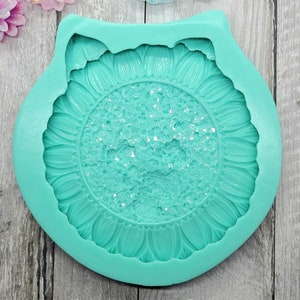 7.5 inch Druzy Sunflower Dish Silicone Mold for Resin casting