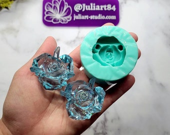 2 inch Small Crystal Rose Silicone Mold for Resin casting