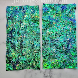 IRIDESCENT DICHROIC SHEET For Resin Art - Green Crackle (Not sold as a set)