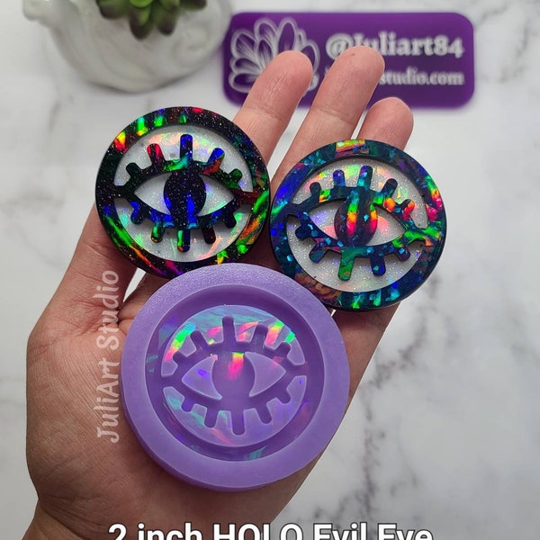 2 inch Holographic Evil Eye Silicone Mold for Resin casting.