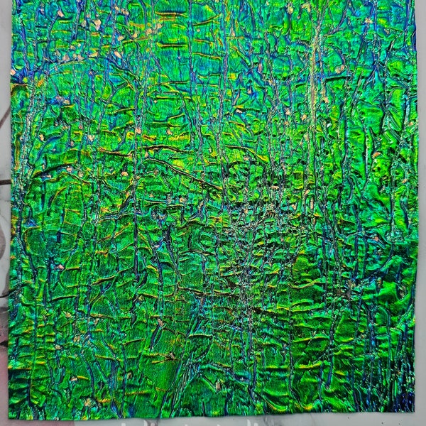 IRIDESCENT DICHROIC SHEET For Resin Art - Green Crackle (Large Size) - Not sold as a set