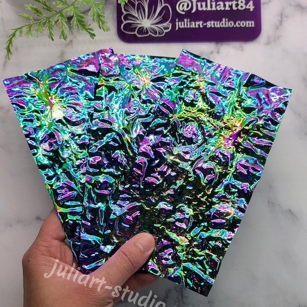 IRIDESCENT DICHROIC SHEET For Resin Art - High Gloss Purple (Not sold as a set)