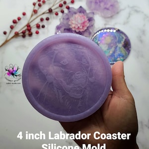 4 inch Labrador Coaster Silicone Mold for Resin casting