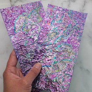 IRIDESCENT DICHROIC SHEET For Resin Art - Glossy Purple Leaf (Not sold as a set)
