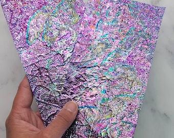 IRIDESCENT DICHROIC SHEET For Resin Art - Glossy Purple Leaf (Not sold as a set)
