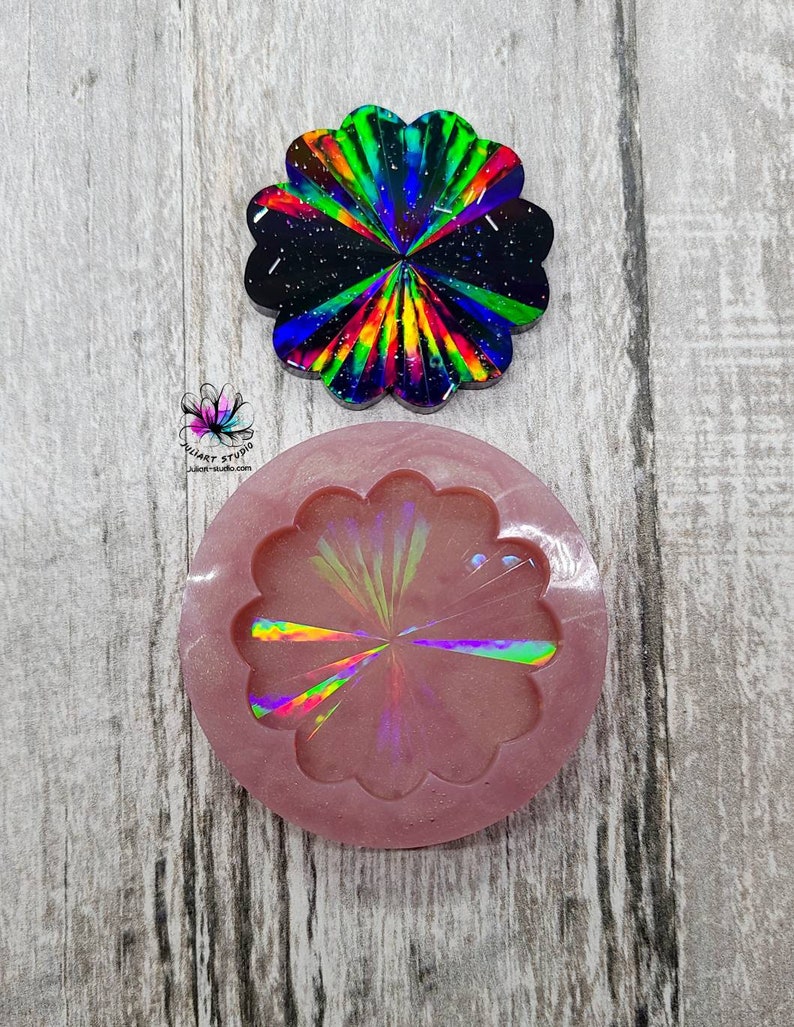 2 Inch Holographic Flower Silicone Mold for Resin Casting Etsy