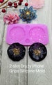 2-slot Druzy Phone Grip Silicone Mold for Resin casting 