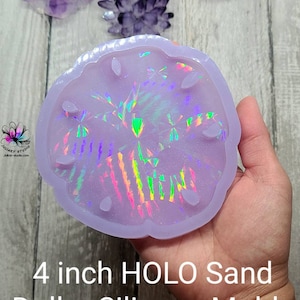 4 inch Holographic Sand Dollar Silicone Mold for Resin casting