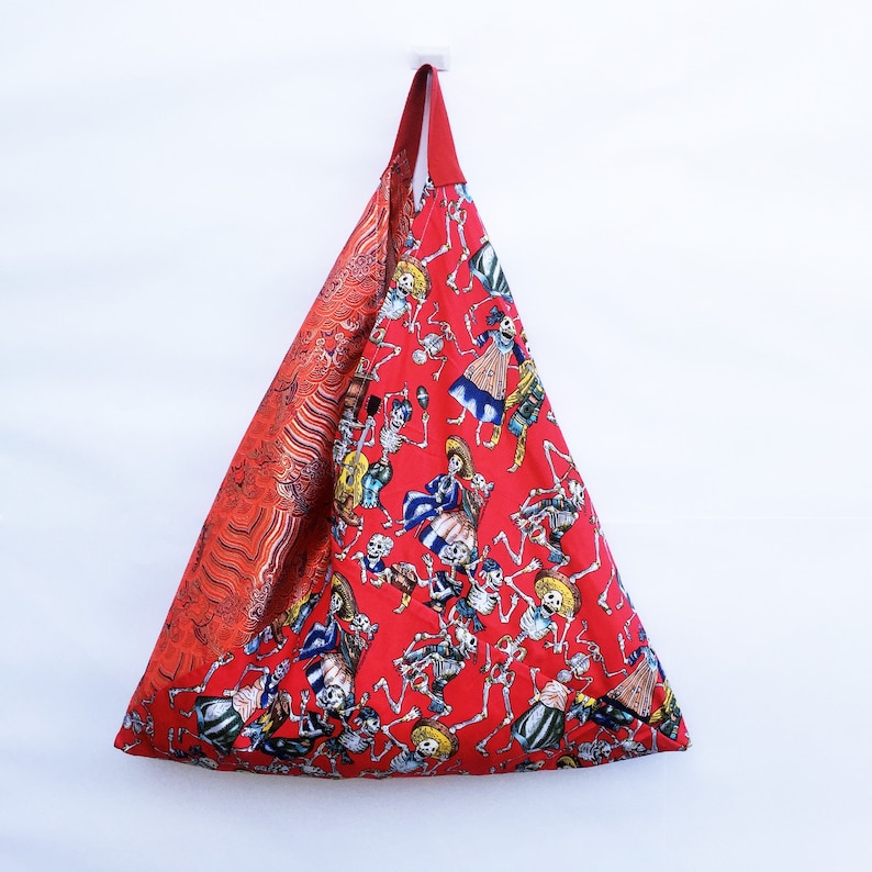 unique gift ideas for her by Jiakuma trending Bento bag boho bag most popular item dia de los muertos fabric bag eco bag origami bag