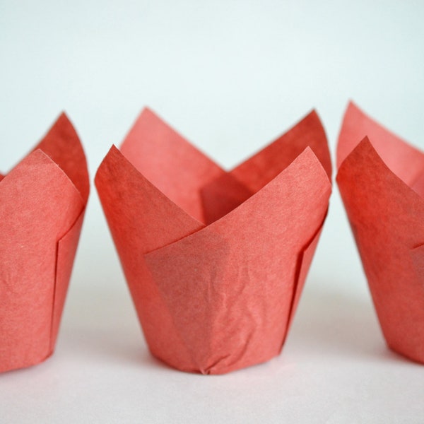 Tulip Baking Cups, Red Cupcake Liners, Baking Supply, Party Supply