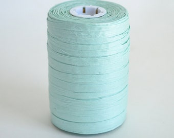 Mint Green Raffia, Quality Paper Ribbon, Gift Wrapping and Packaging, Craft Supply, 100 Yards Spool