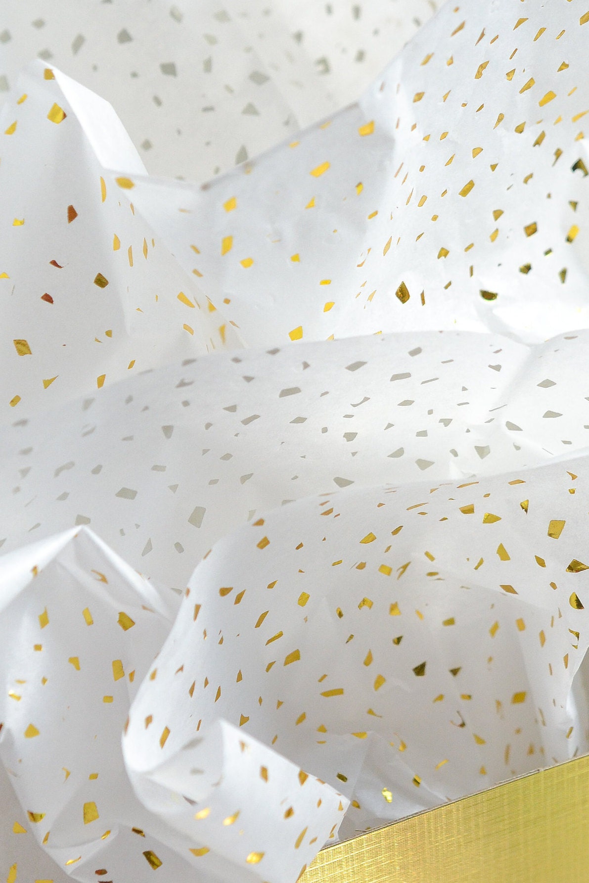 Printed Tissue Paper Gold Foil Sparkle Decoupage Paper Etsy