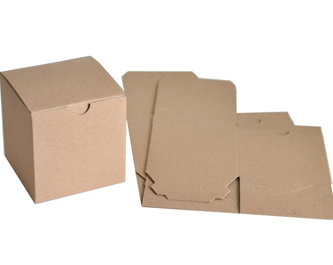 Small Gift Boxes, 3 X 3 X 3 Kraft, Boxes With Lid, Party Favor Boxes