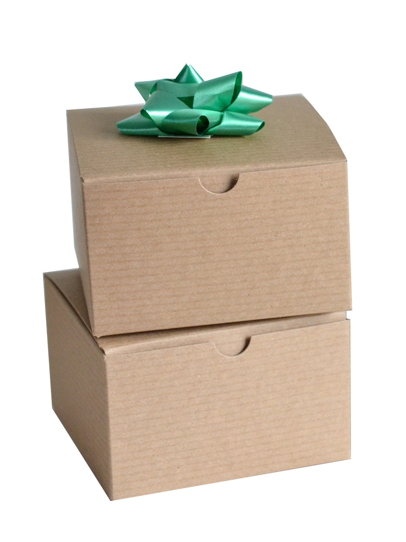 Kraft Boxes 5 x 5 x 3, Gift Boxes with Lid, Wedding Favor Boxes, Gift Packaging, Craft Supply, 10 pcs Bild 3