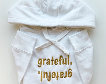 Grateful Hooded Sweatshirt, Center Front Embroidered, Unisex Hoodie