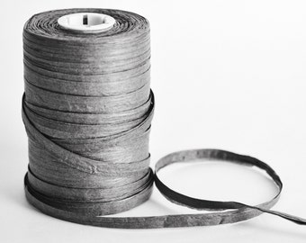 Gray Raffia, Quality Paper Ribbon, Gift Wrapping and Packaging, Craft Supply, Four-100 Yards Spool