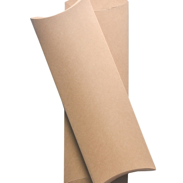 Large Pillow Boxes 12" x 4.75" x 1.25", Brown Kraft Paper Boxes, Gift Packaging, Boxes for Gifts, Craft Supply