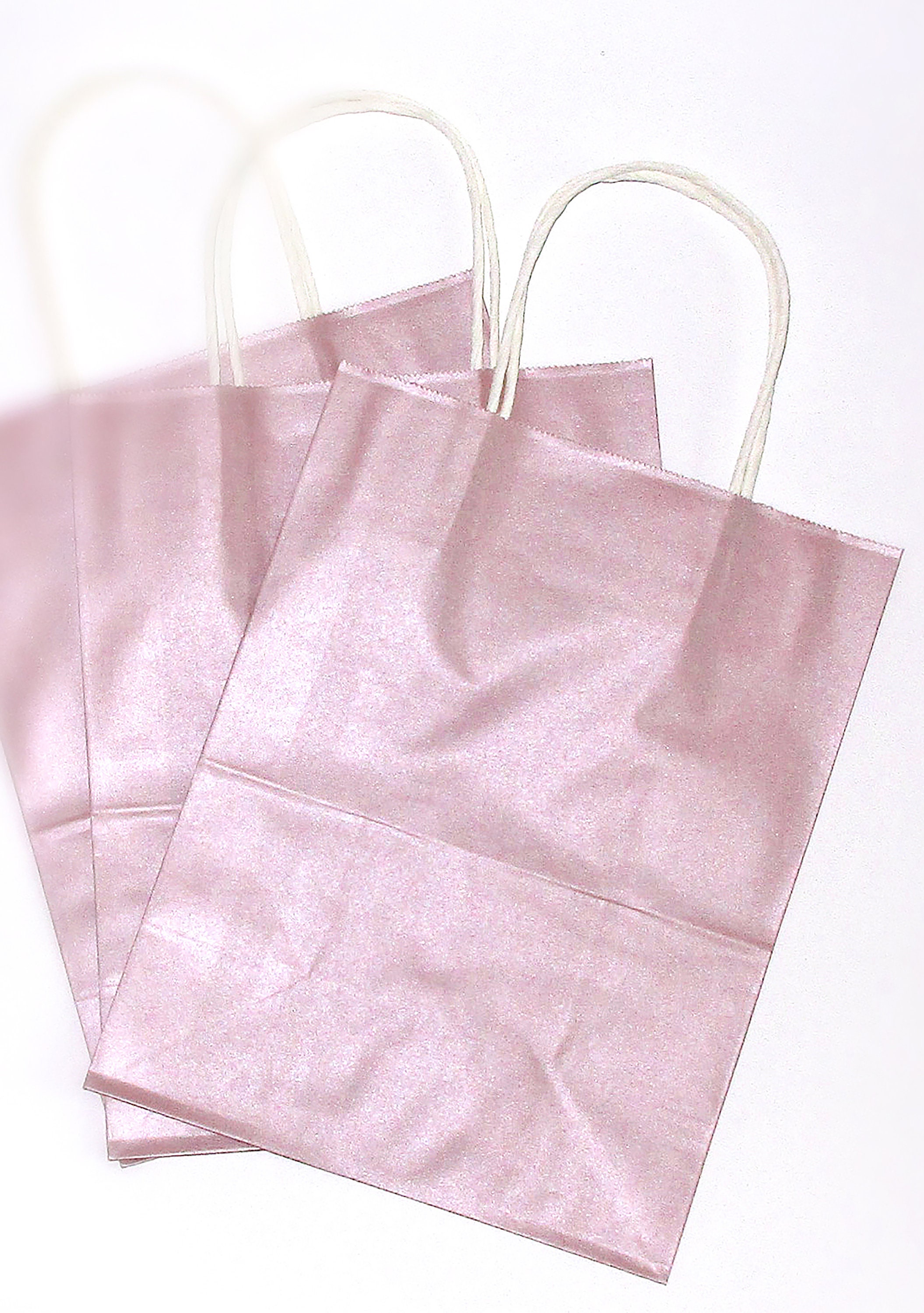 Pink Gift Bags Medium Size 12 Pack. Paper Gift Bags with Handles for Birthdays, Shower, Wedding, Shopping, Events, Treats, Business Tchotchkes, Retail