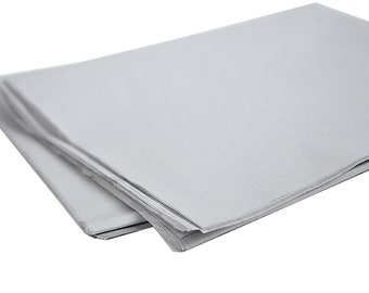 Tissue Paper Gray, 24 Large Folded Sheets, Light Grey, Wrapping Paper, Gift Packaging, Craft Supply, Party Supply