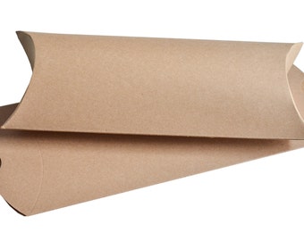 Cajas tipo almohada, Cajas de papel Kraft marrón de 8.875" x 5" x 2", Embalaje de regalo, Cajas para regalos, Suministro para manualidades, 10 piezas