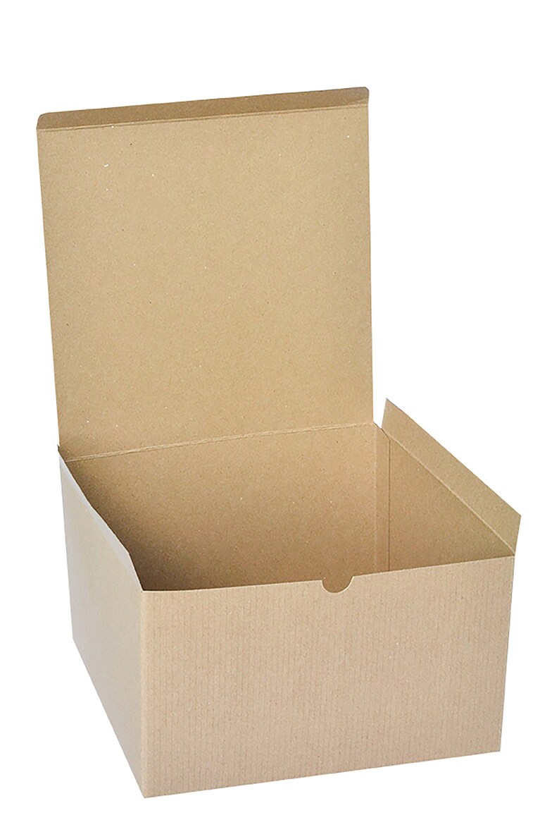 large brown gift box with lid