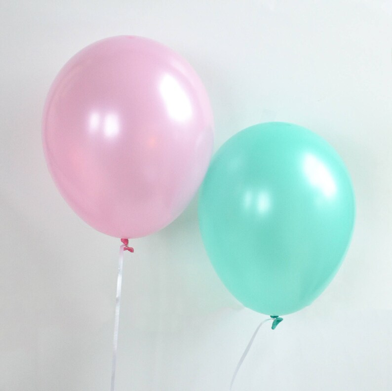 Pink And Mint Balloons Latex Balloons Party Decorations Etsy
