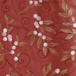 Tissue Paper Holiday Floral, 10 Large Folded Sheets, Wrapping Paper, Craft Supply