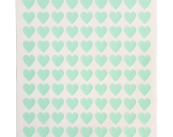 Heart Stickers, 108 Mint Green, Envelope Seals, Stickers Labels, Self Adhesive, Light Green, Pastel Green, Invites Seal, Craft Supply