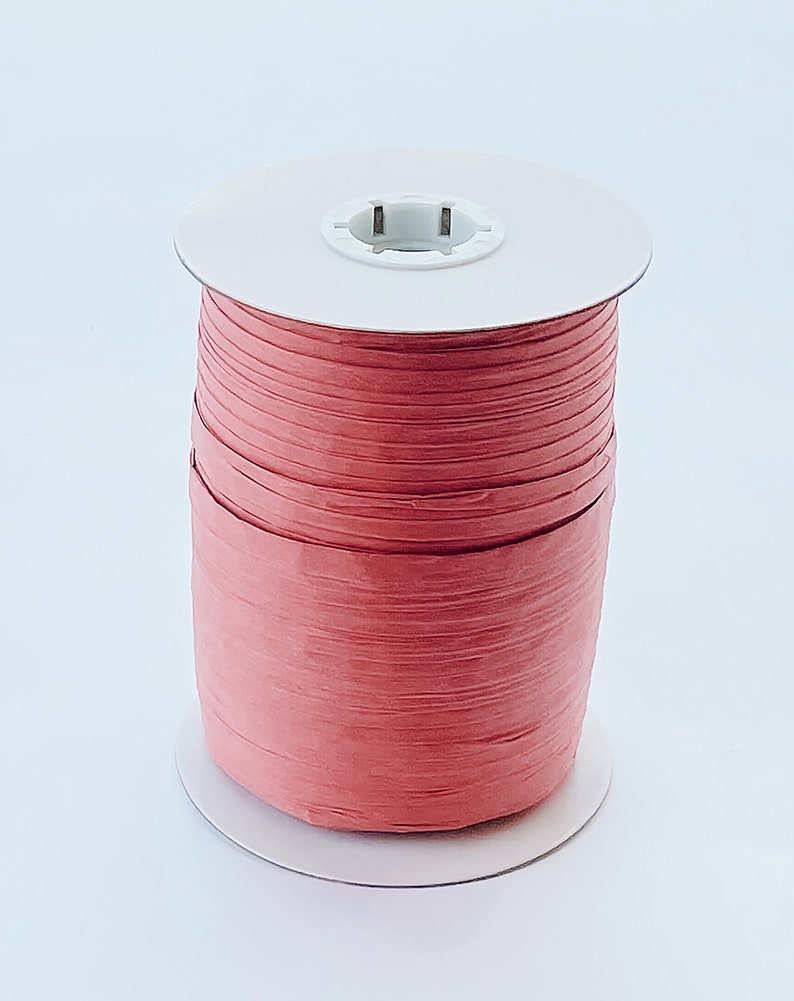 Burgandy Raffia, Quality Paper Ribbon, Gift Wrapping and Packaging, Craft Supply, 100 Yards Spool image 1