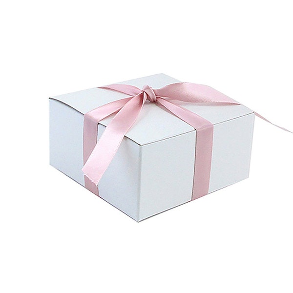 Small Gift Boxes, 4 x 4 x 2" White, Treat Boxes, Wedding Favor Boxes, Boxes with Lid, Craft Supply, 25 pcs