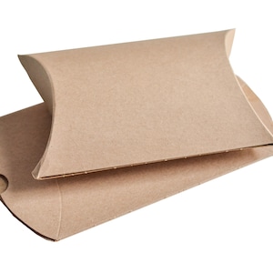 Kraft Pillow Boxes: Small Gift Packaging, Party Favors (10 pcs)