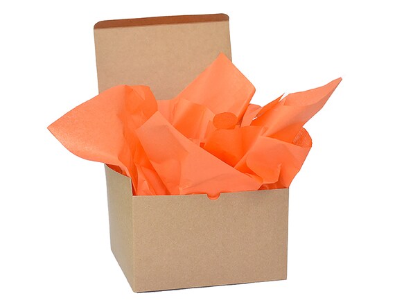 Tissue Paper Orange, Large Folded Sheets, Wrapping Paper, Gift Packaging,  Craft Supply, Party Supply 