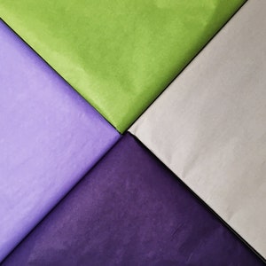 Tissue Paper Lavender Purple Aloe Gray, Large Folded Sheets, Wrapping Paper, Gift Packaging, Craft Supply, Party Supply