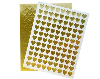 Heart Stickers, 108 Gold Labels, Envelope Seal, Wedding Invites Seal, Self Adhesive Labels, Craft Supply